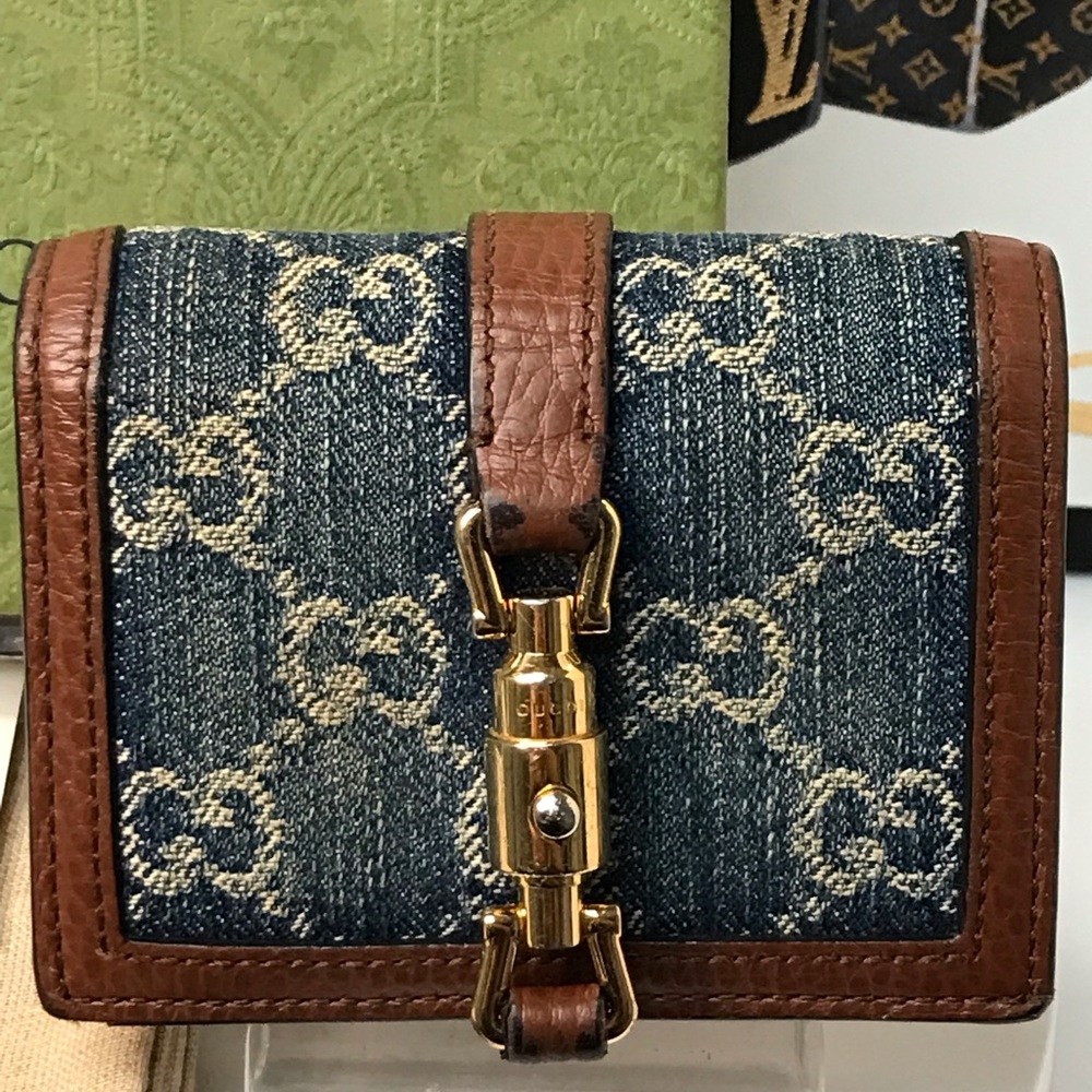 ‼️SOLD‼️GUCCI Jackie 1961 Denim Compact Card Wallet 😍🔥 - Picture 13 of 17
